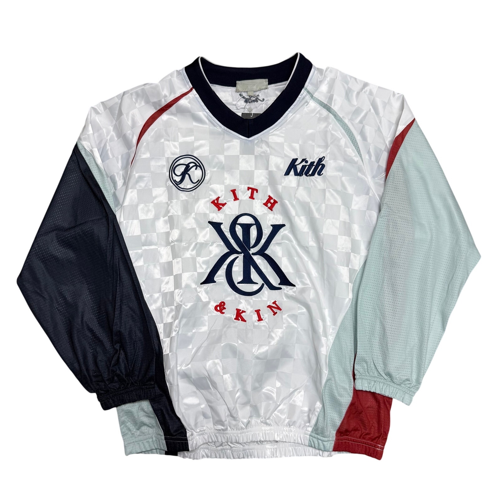 Kith Checkered Satin Dayton Combo Pullover White L